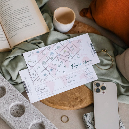 Boarding Pass Wedding Invitations | Wedding Cards SG | Kad Kahwin SG