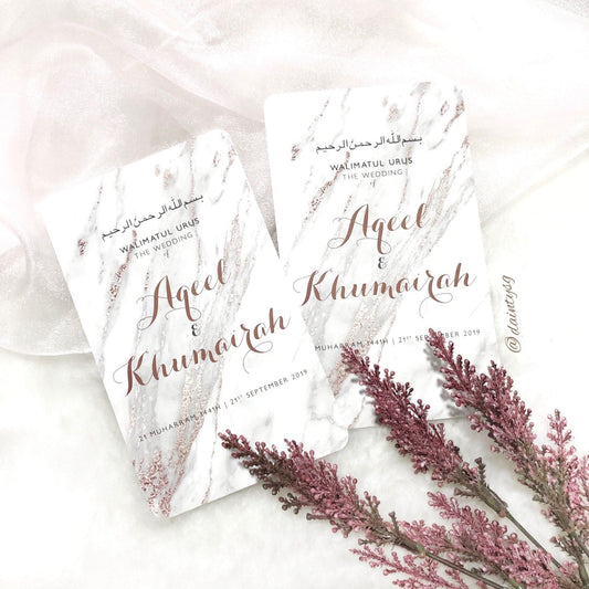 Timeless Classic Marble Wedding Invitations | Kad Kahwin Singapore