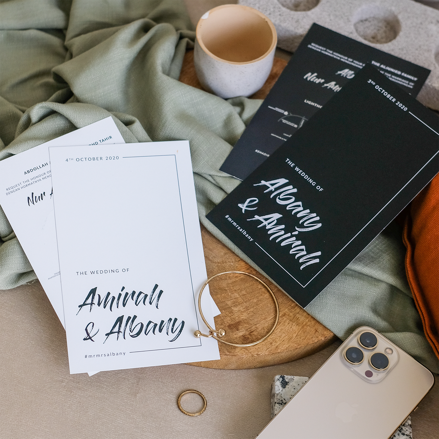 Minimal White Wedding Invitations | Affordable Wedding Card SG