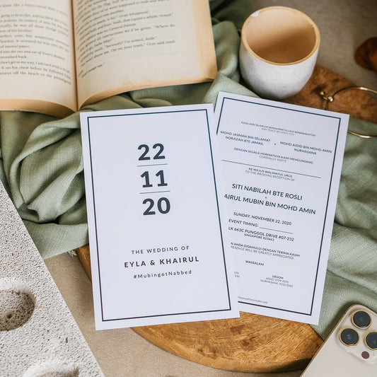 Minimalist Grey Modern Invitations | Affordable Wedding Invitations SG