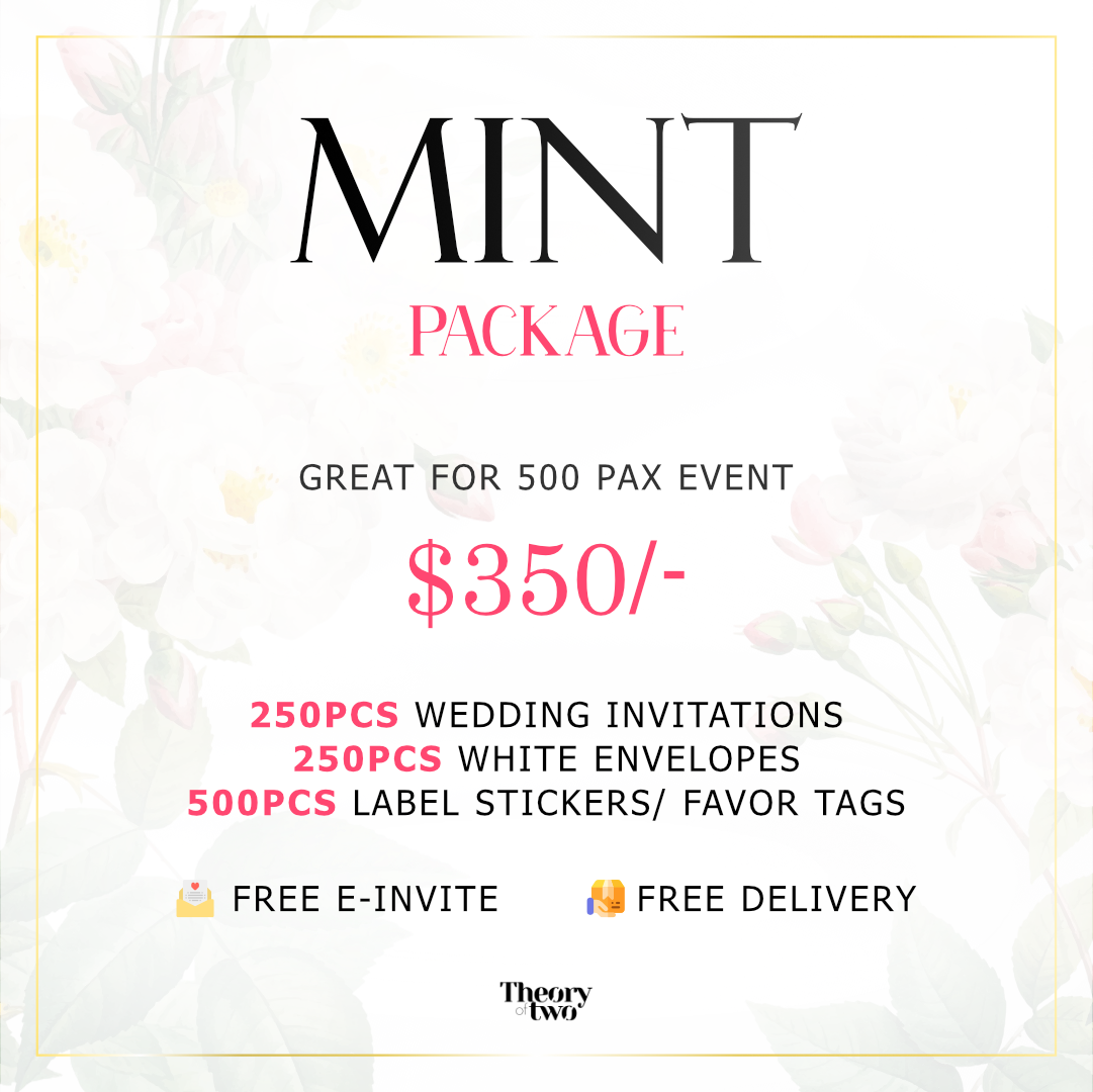 MINT WEDDING INVITATION PACKAGE (GREAT FOR 500 PAX EVENT)