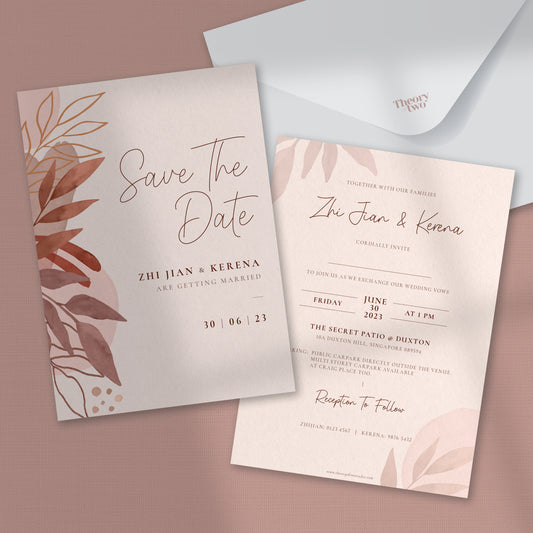 NEW!!! EARTHY FLOWER WEDDING INVITATION