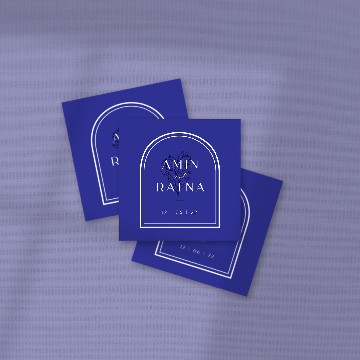 ELEGANT NAVY BLUE ARCH WEDDING FAVOR STICKER/ TAG