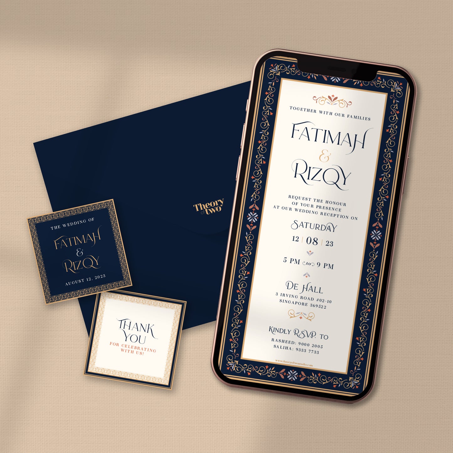 NEW!!! MIDNIGHT BLUE MORROCAN WEDDING INVITATION