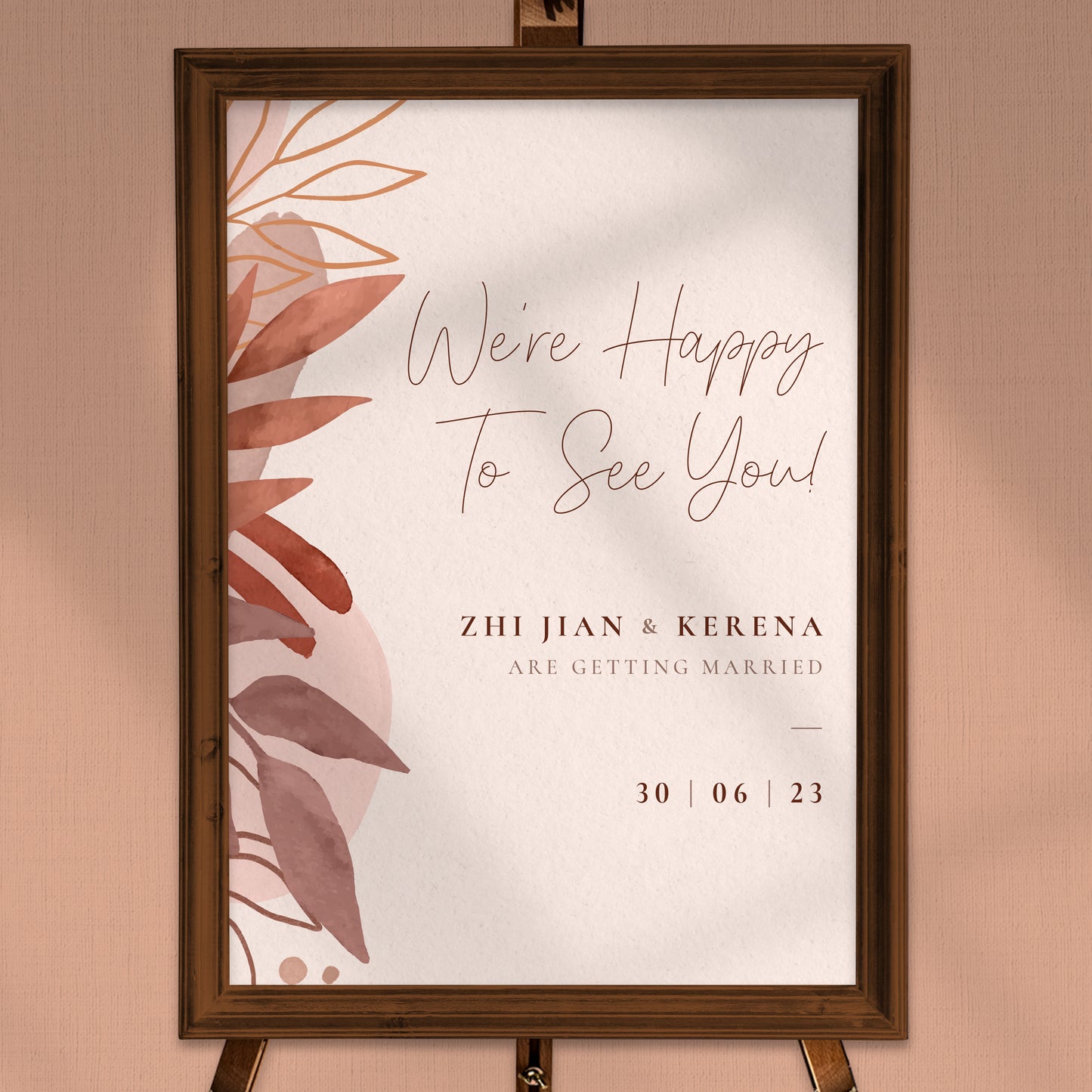 NEW!!! EARTHY FLOWER WEDDING WELCOME BOARD
