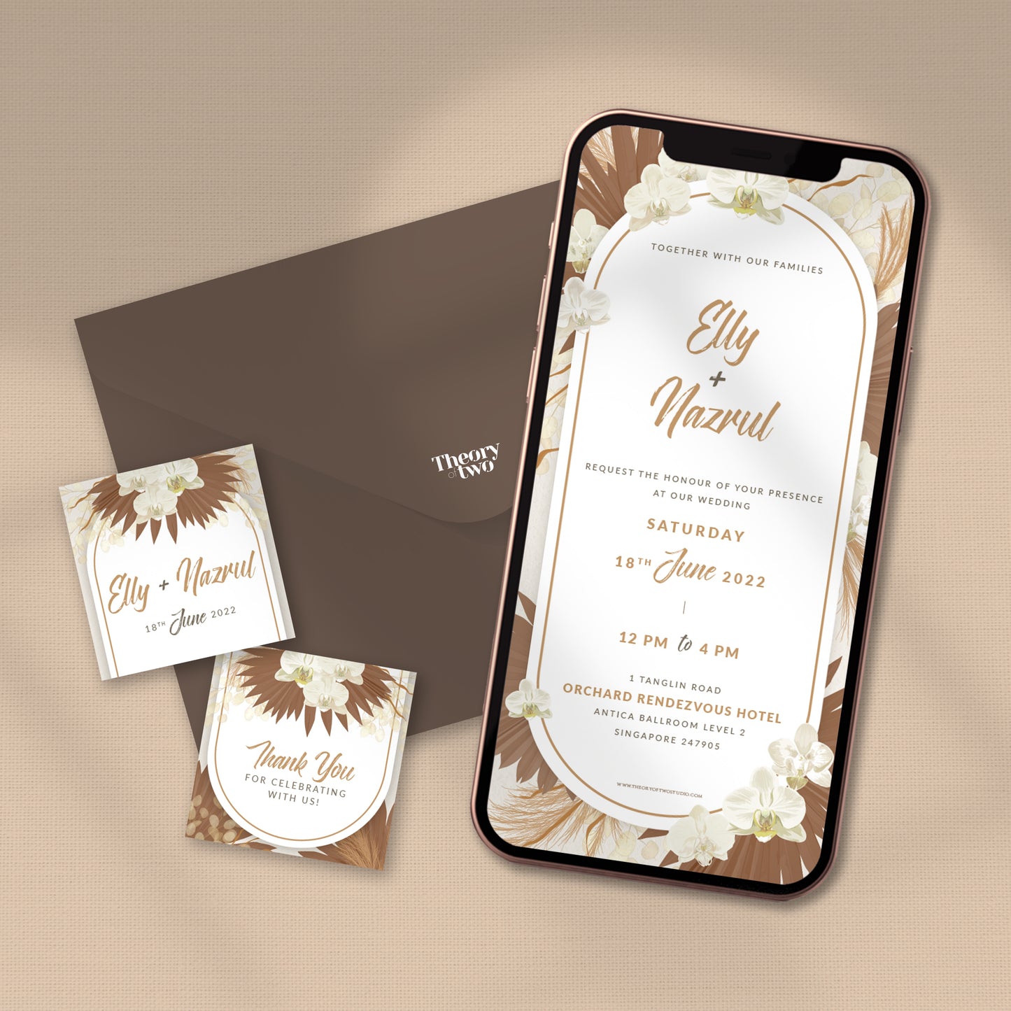 ROMANTIC PAMPAS WEDDING INVITATION