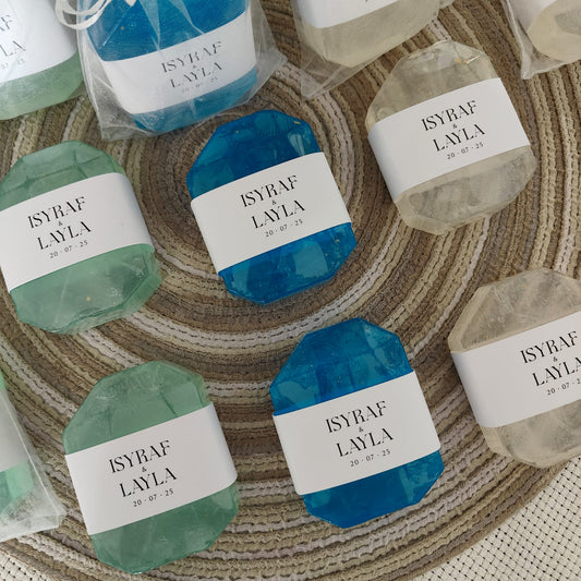 SCENTED GEM SOAP WITH PERSONALIZED SLEEVE