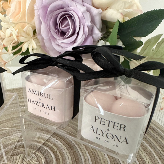 SCENTED BUBBLE CANDLE WITH PERSONALIZED SLEEVE + PVC BOX