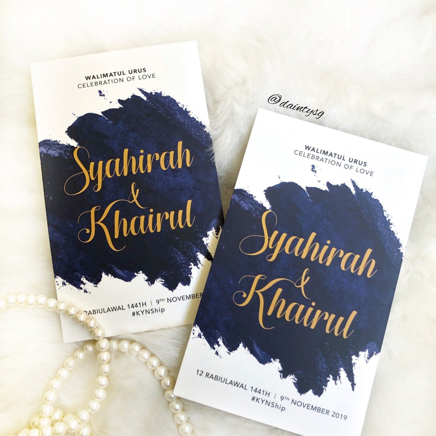 MIDNIGHT BLUE ABSTRACT MODERN WEDDING INVITATION