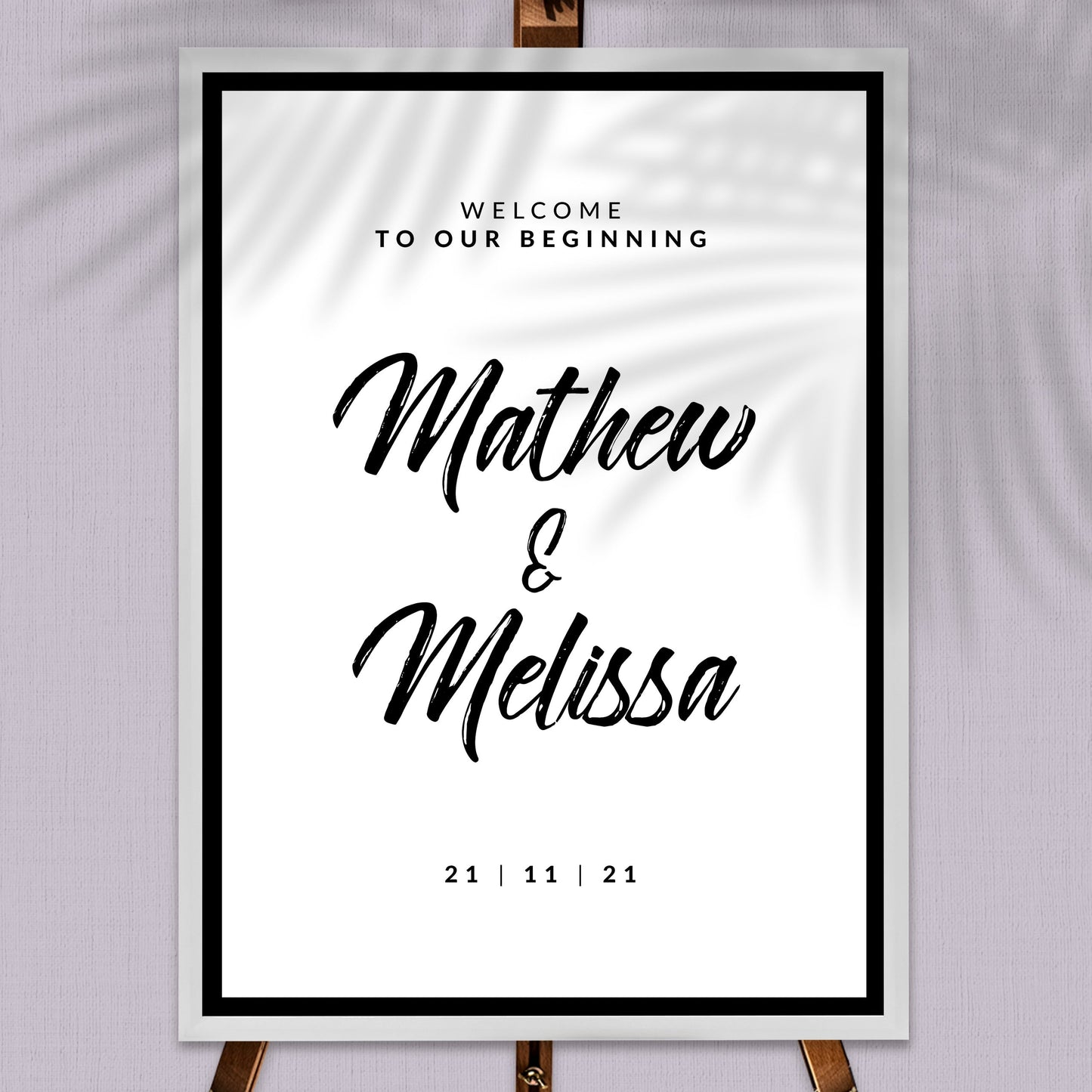 Classic Black And White Welcome Board | Wedding Welcome Sign 
