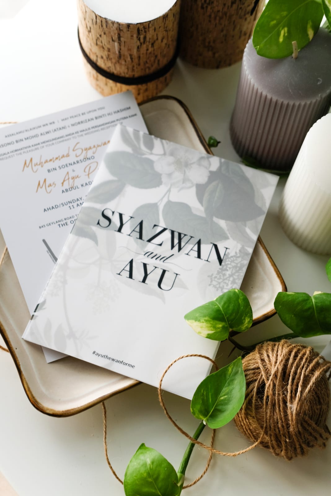 Gorgeous Transparent Eustoma Vellum Wedding Invitation Suite. THEORY OF TWO STUDIO is based and shipped from Singapore.