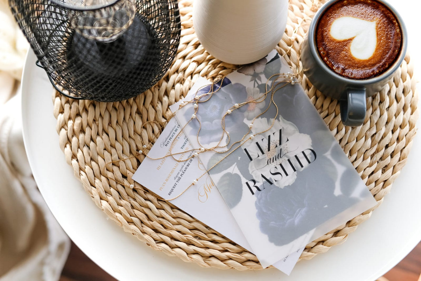 Gorgeous Transparent Hibiscus Vellum Wedding Invitation Suite. THEORY OF TWO STUDIO is based and shipped from Singapore.