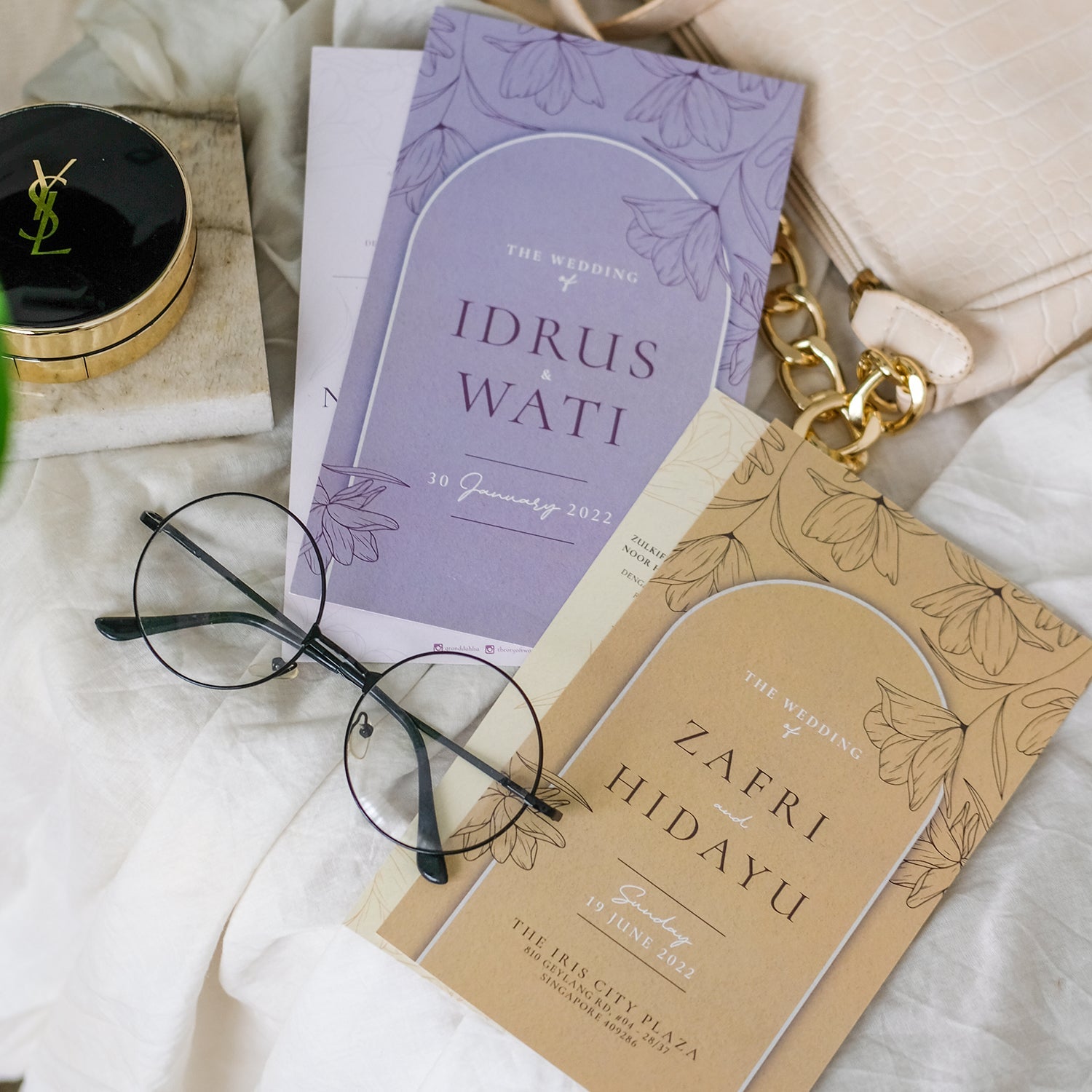 Bloom Series Hand Illustrated Floral Wedding Invitations Suite | Singapore Wedding Card