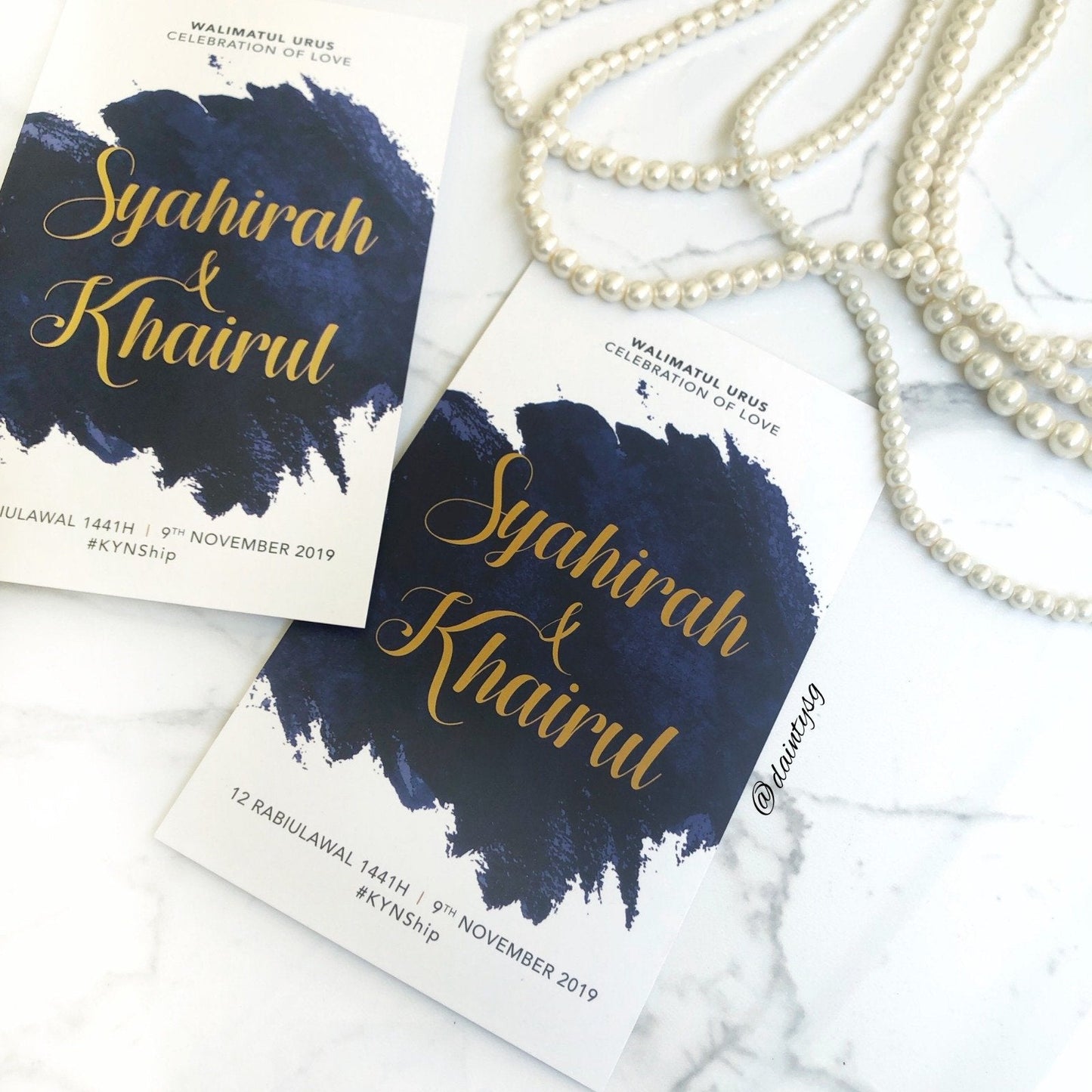 MIDNIGHT BLUE ABSTRACT MODERN WEDDING INVITATION