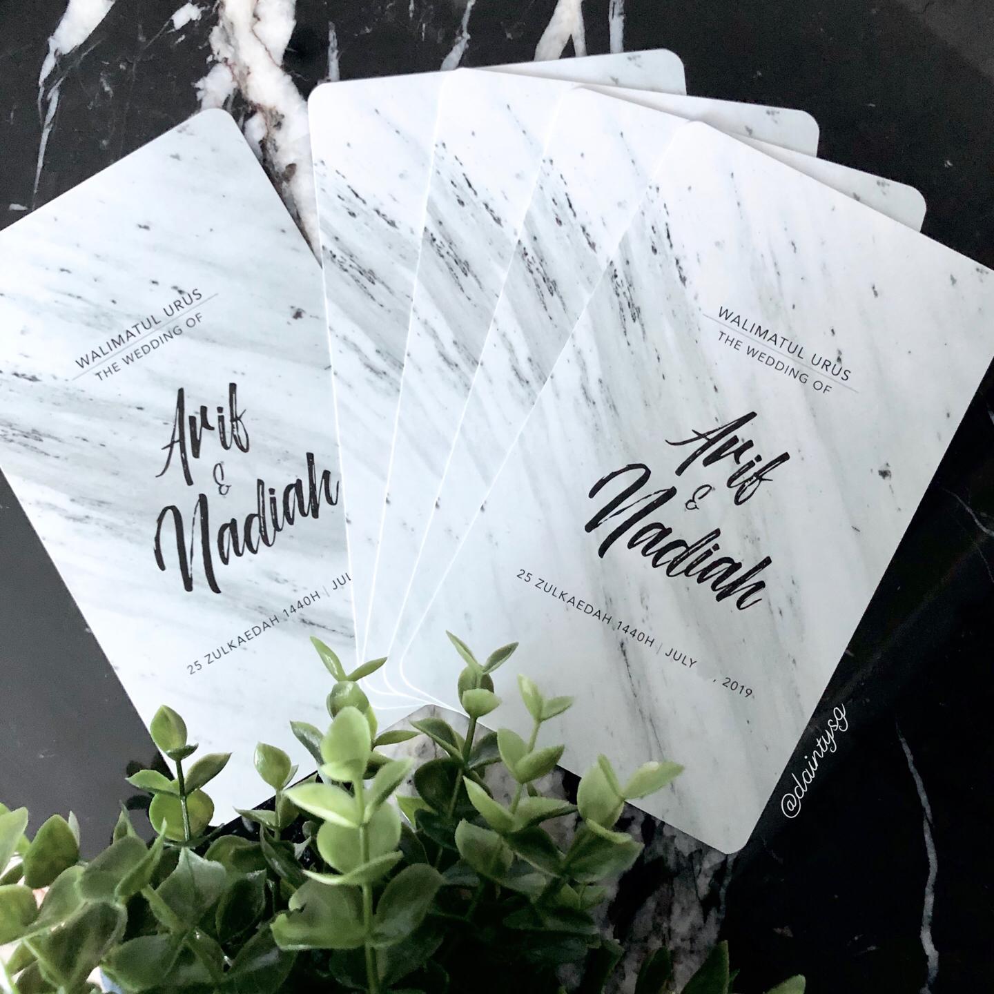 Chic Grey And White Wedding Invitations | Kad Kahwin Singapore