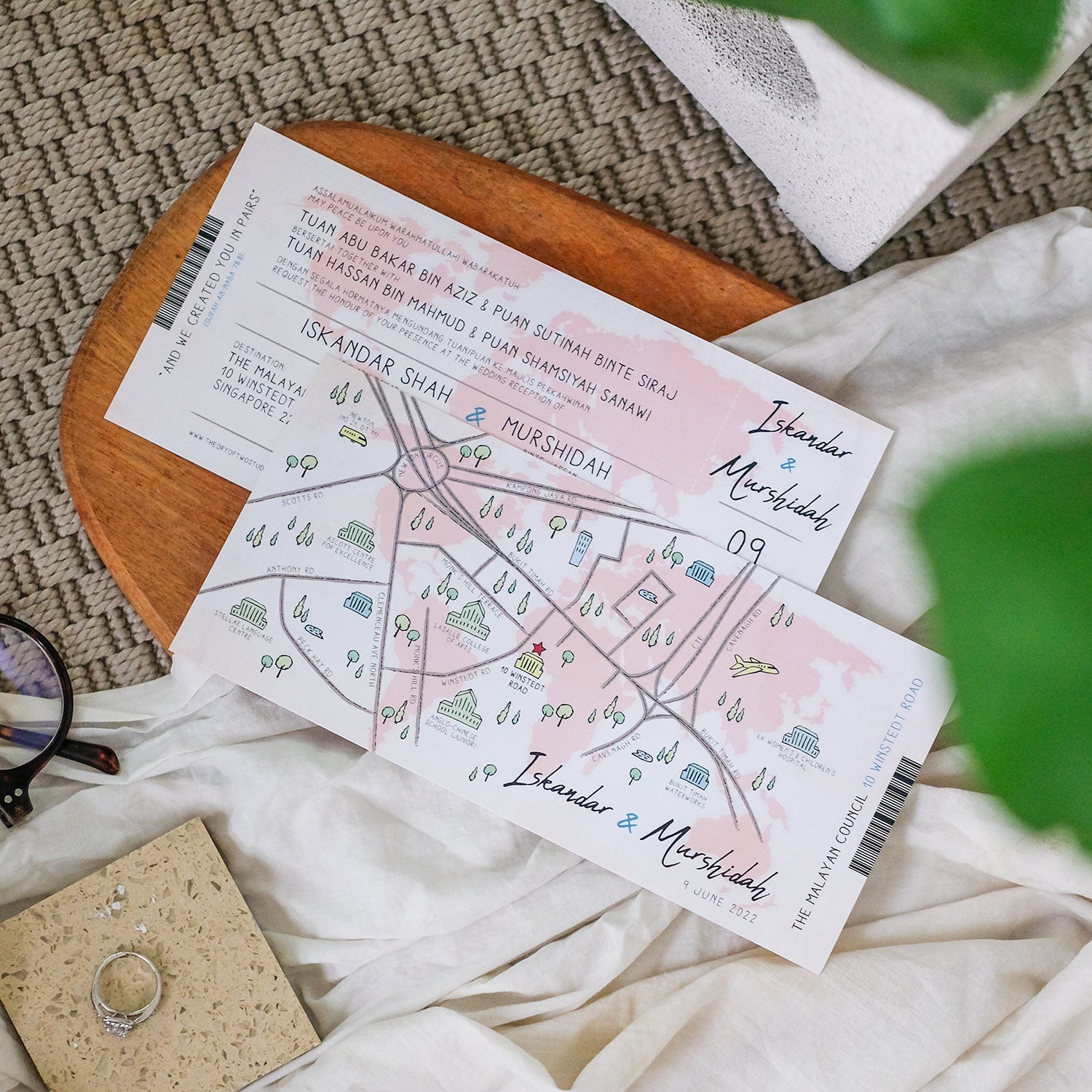 Boarding Pass Wedding Invitations | Wedding Cards SG | Kad Kahwin SG
