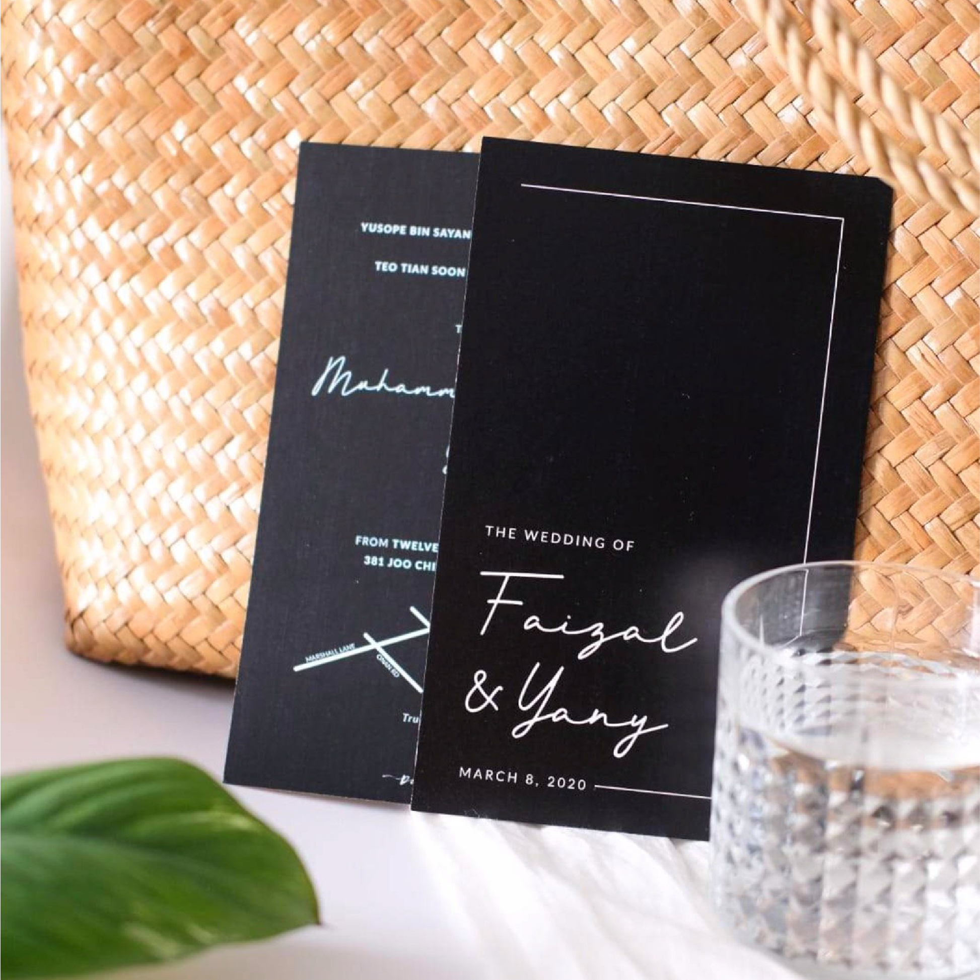 Minimal Black Wedding Invitations | Kad Kahwin Singapore