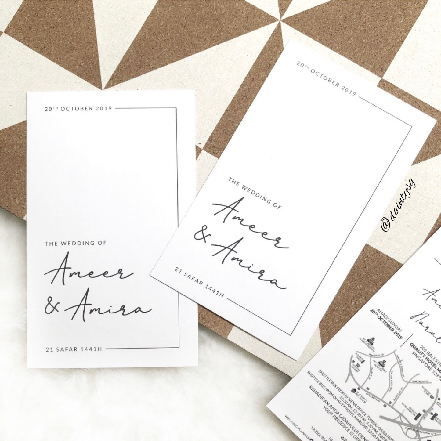 Minimal White Wedding Invitations | Affordable Wedding Card SG