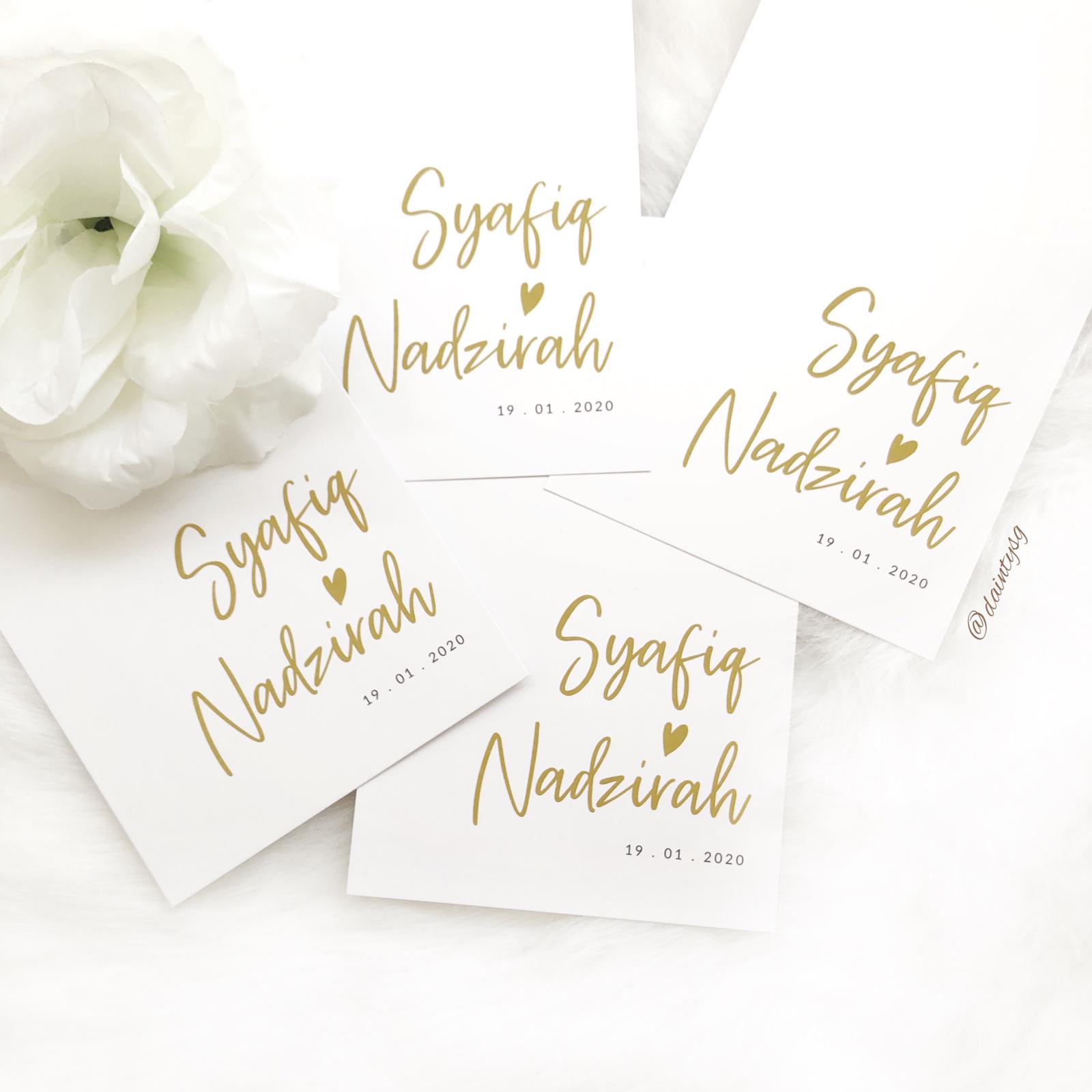 Minimalist White And Gold Wedding Invitations | Affordable Wedding Card SG