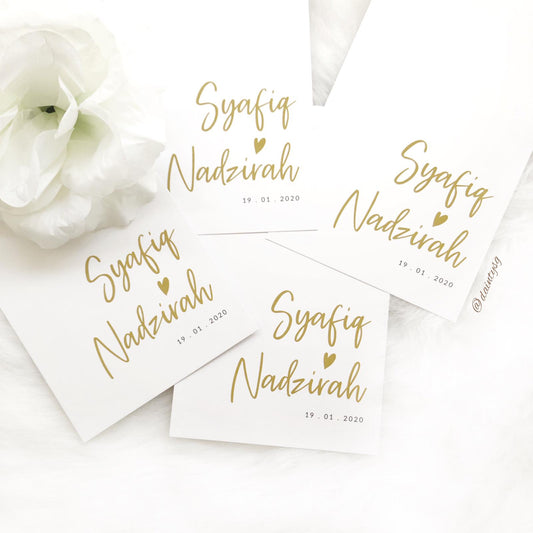 Minimalist White And Gold Wedding Invitations | Affordable Wedding Card SG