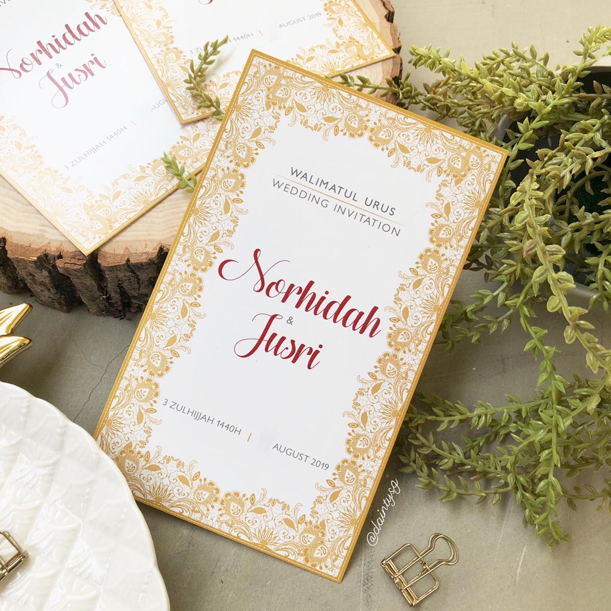 Romantic Brick And Gold Lace Invitations | Wedding Card SG