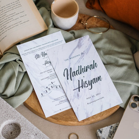 Chic Grey And White Wedding Invitations | Kad Kahwin Singapore