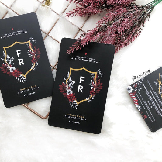 Classy Black And Red Wedding Invitations | Kad Kahwin Singapore