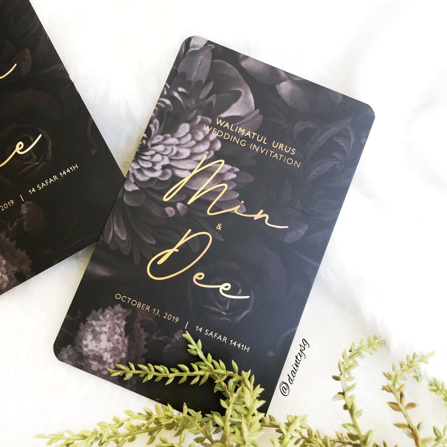 Black And Gold Floral Wedding Invitations | SG Wedding Invitations