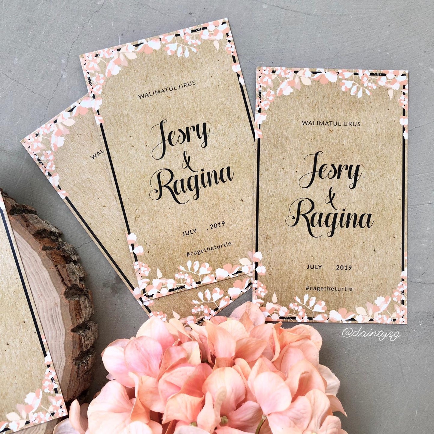 Rustic Cherry Blossom Wedding Invitations | Wedding Cards SG