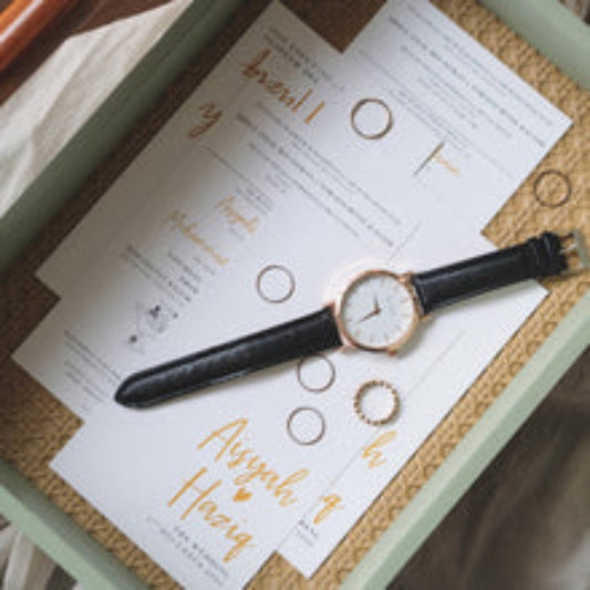 Minimalist White And Gold Wedding Invitations | Affordable Wedding Card SG