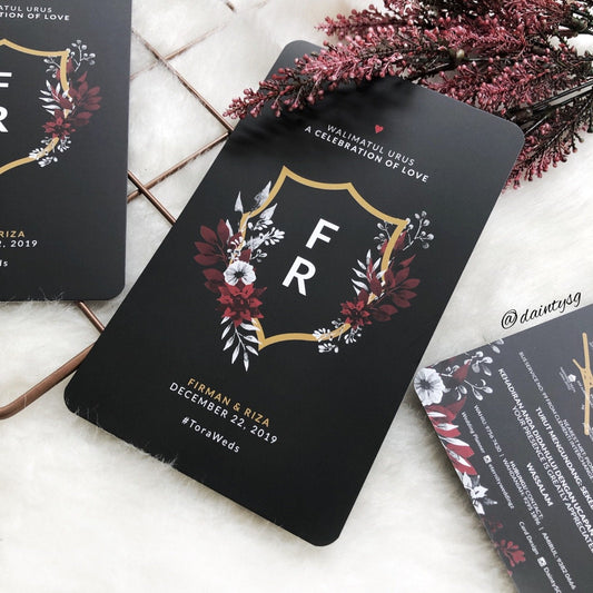 Classy Black And Red Wedding Invitations | Kad Kahwin Singapore