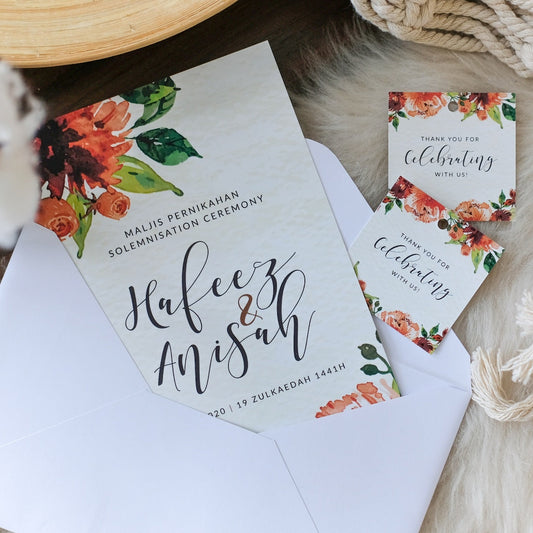 Autumn Leaves Wedding Invitations | Singapore Wedding Invites