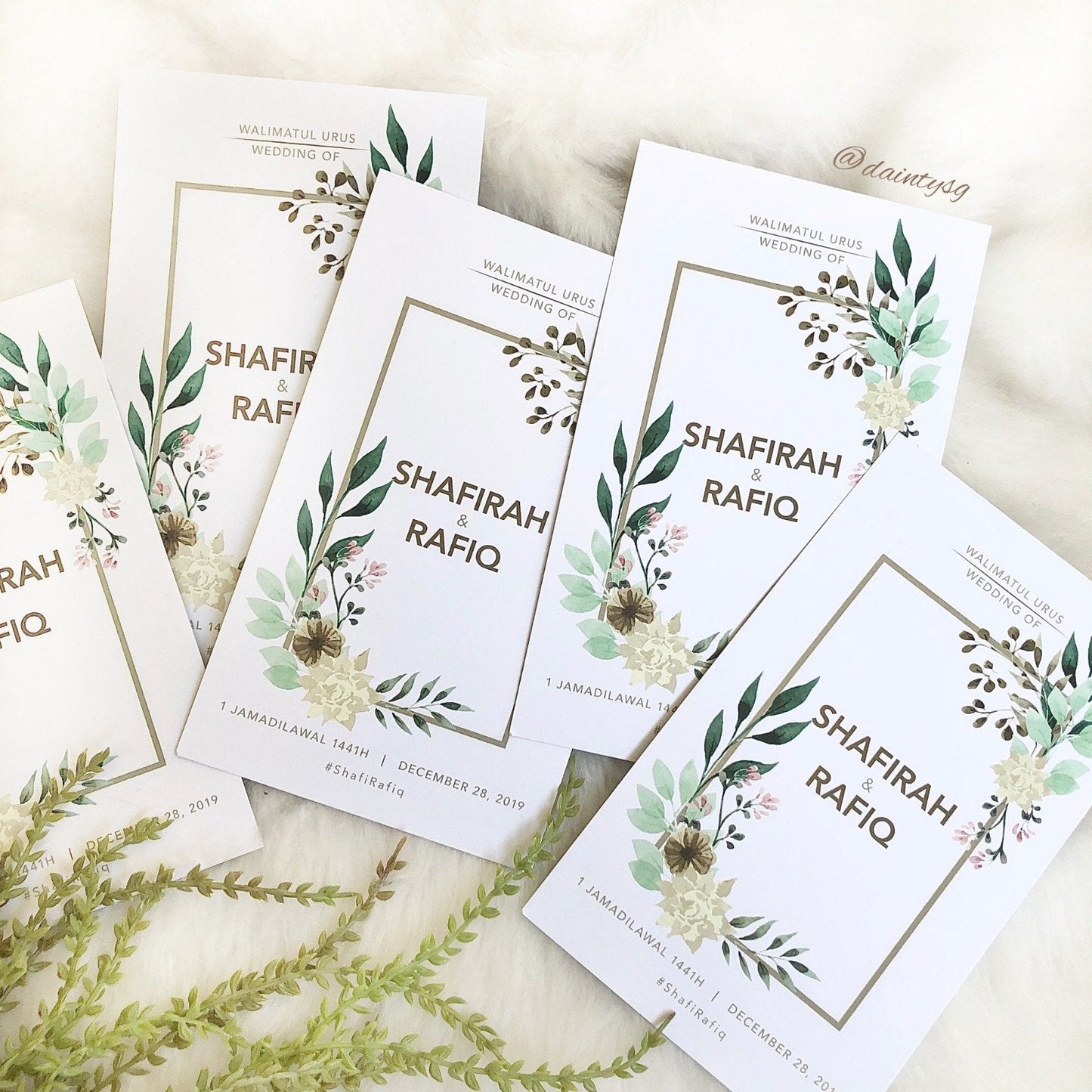 ELEGANT EUCALYPTUS FRAME WEDDING INVITATION