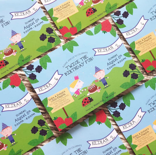 Ben And Holly Birthday Invitations. THEORY OF TWO STUDIO is based and shipped from Singapore.