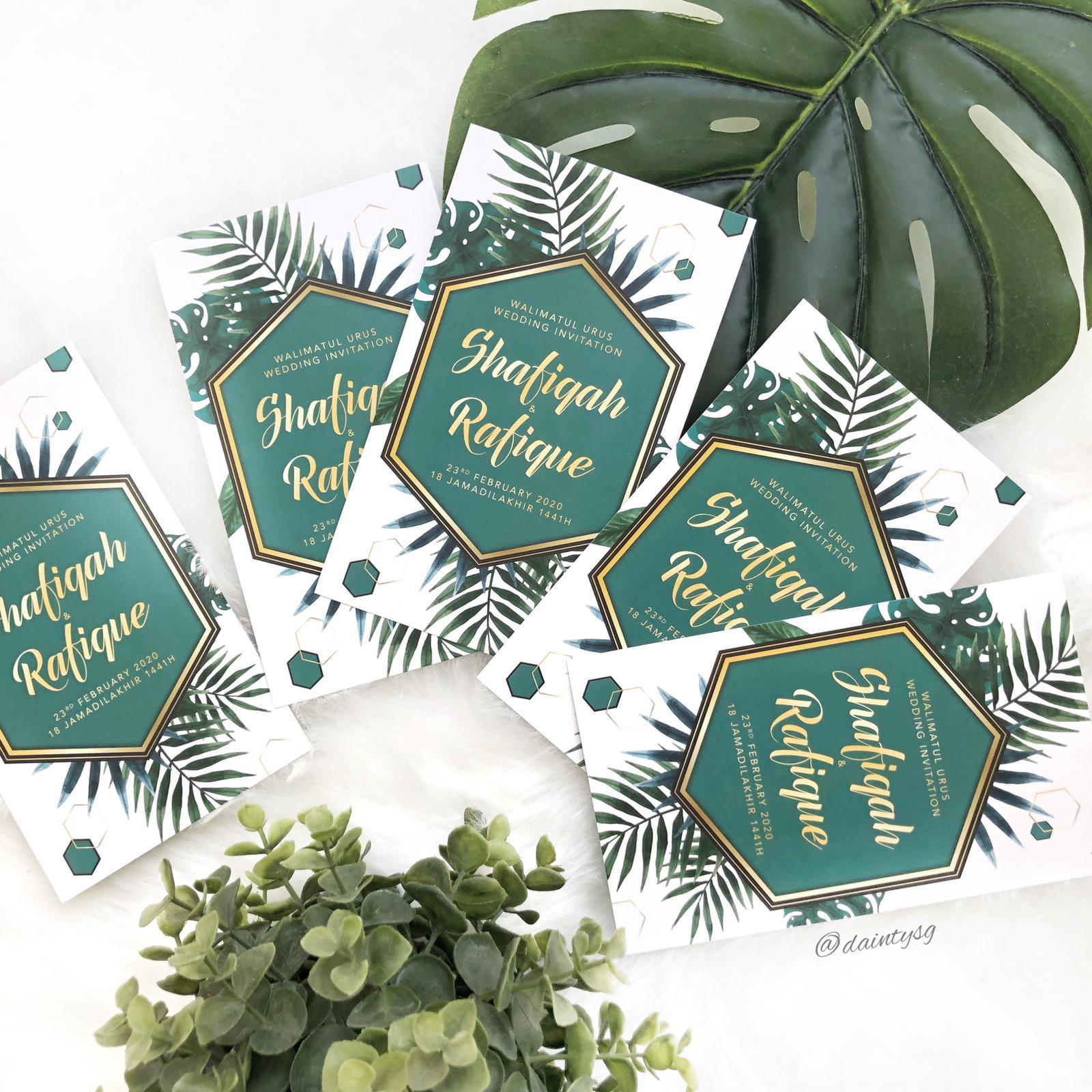 Modern Monstera Tropical Wedding Invitations | Wedding Cards SG