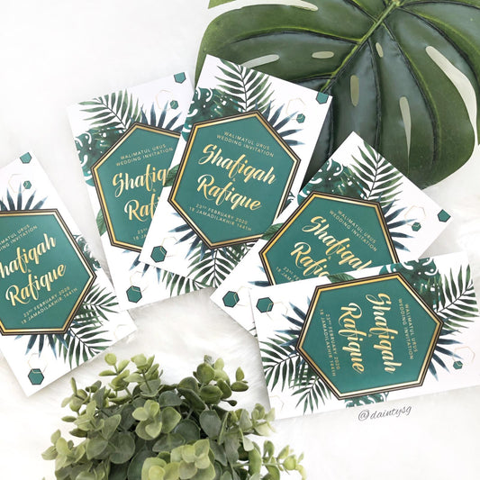 Modern Monstera Tropical Wedding Invitations | Wedding Cards SG