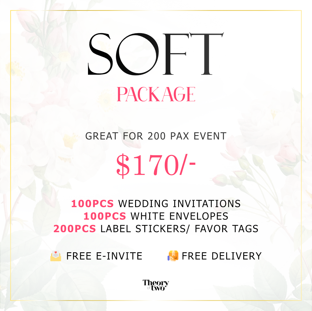 SOFT WEDDING INVITATION PACKAGE (GREAT FOR 200 PAX EVENT)