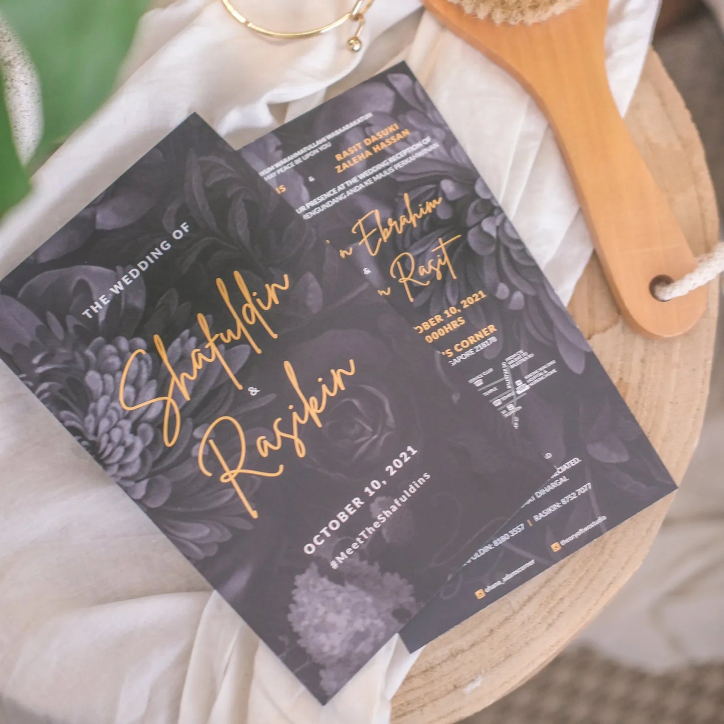 Classic Dark Floral Wedding Invitations | SG Wedding Invitations