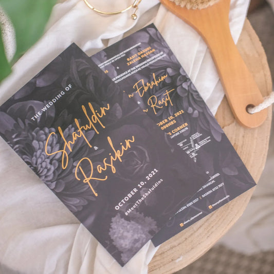 Classic Dark Floral Wedding Invitations | SG Wedding Invitations