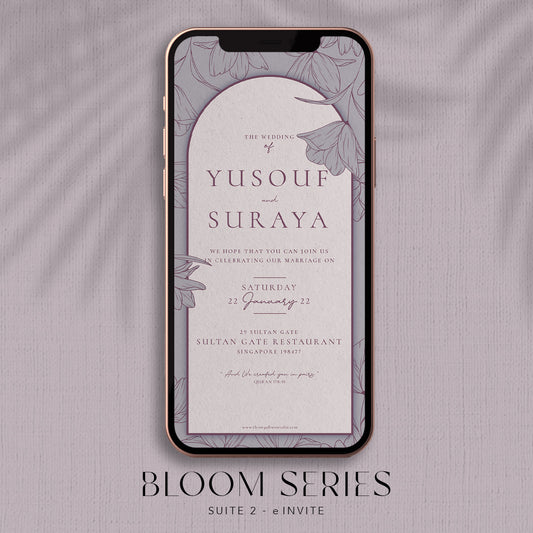 HAND ILLUSTRATED FLORAL WEDDING DIGITAL E-INVITE