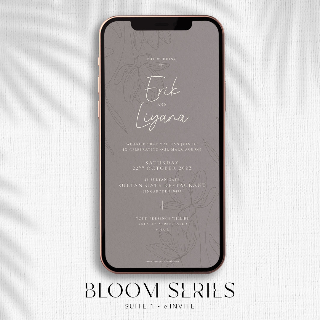 BLOOM SERIES FLORAL OUTLINE WEDDING DIGITAL E-INVITE