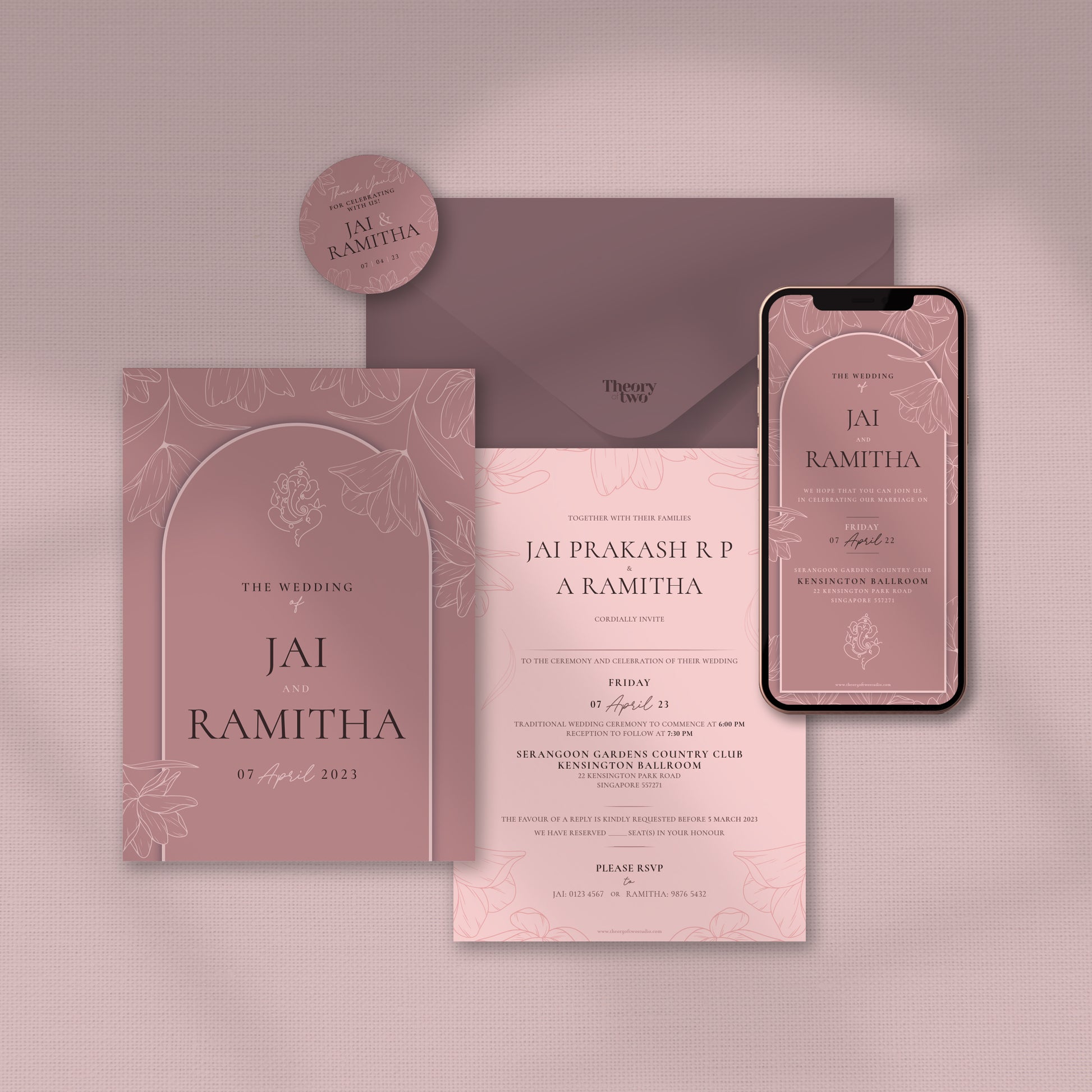 BLUSH FLORAL WEDDING INVITATION
