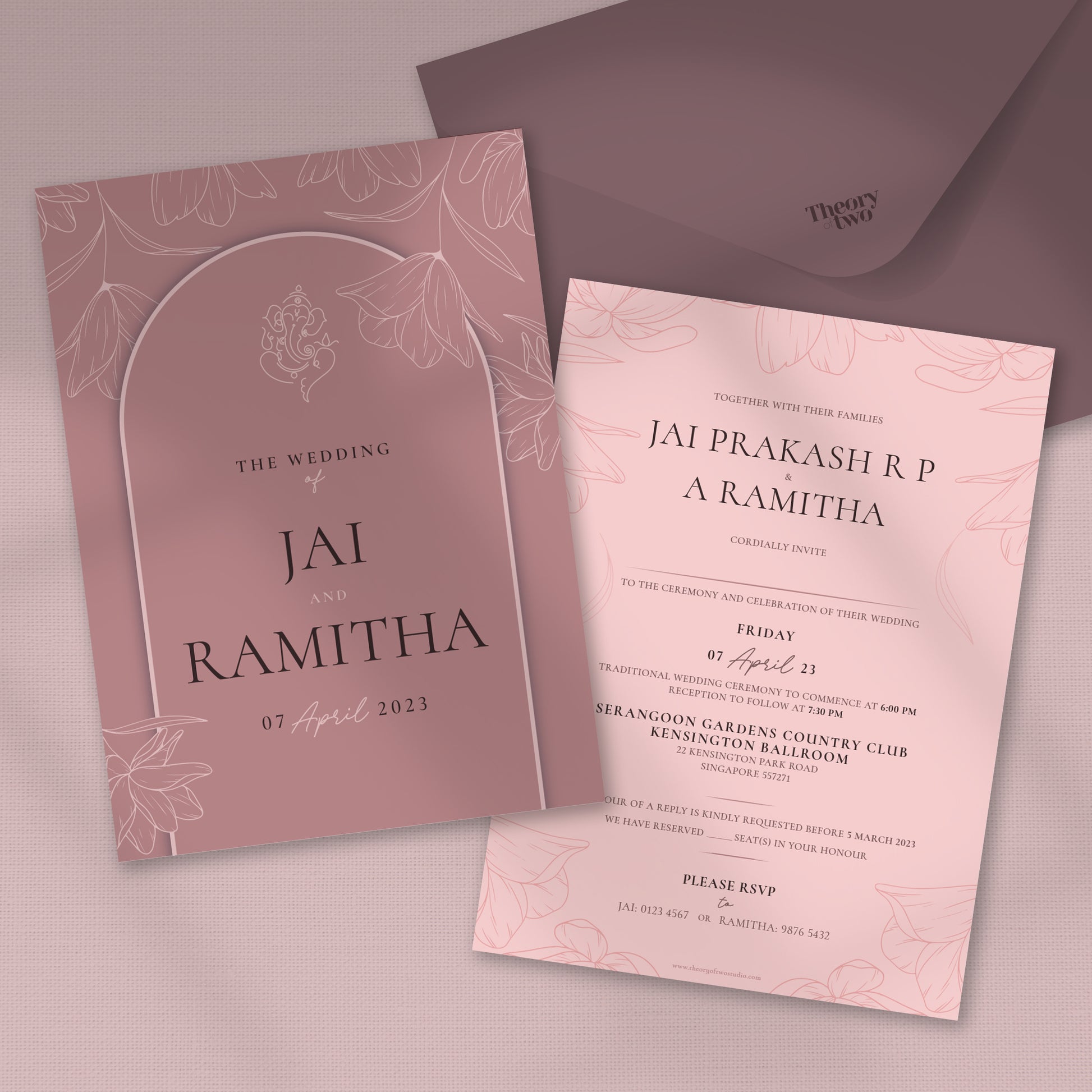 BLUSH FLORAL WEDDING INVITATION