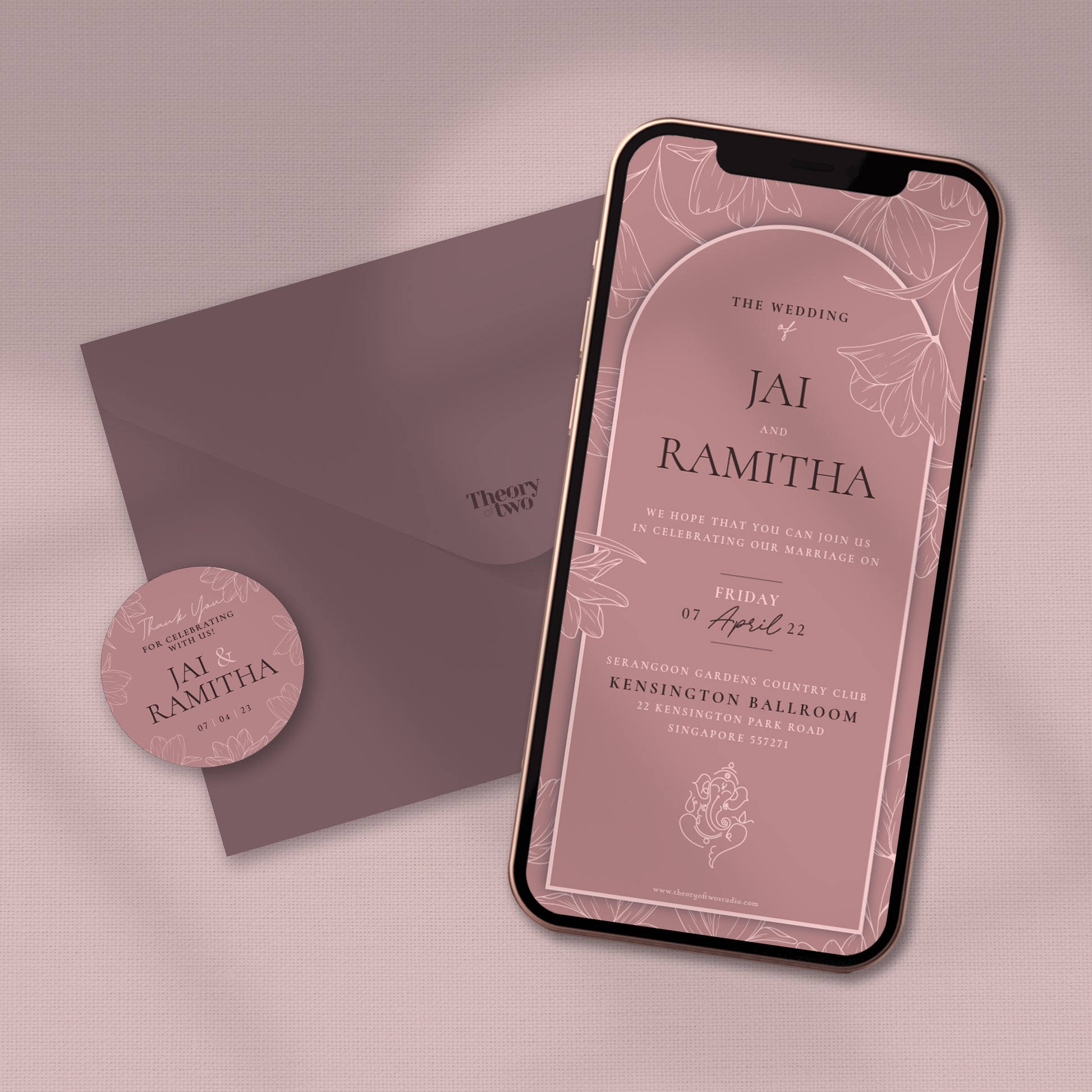 BLUSH FLORAL WEDDING INVITATION