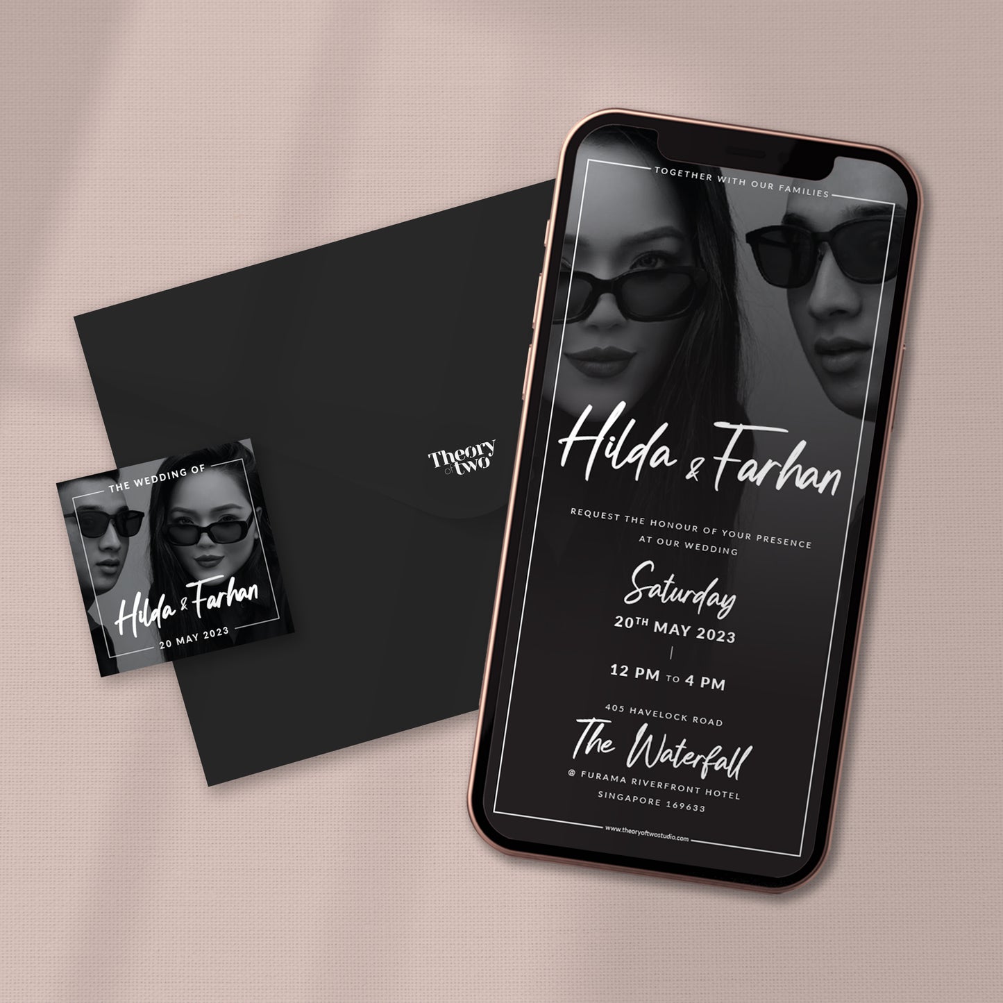 COUPLE PICTURE FOLDED WEDDING INVITATION