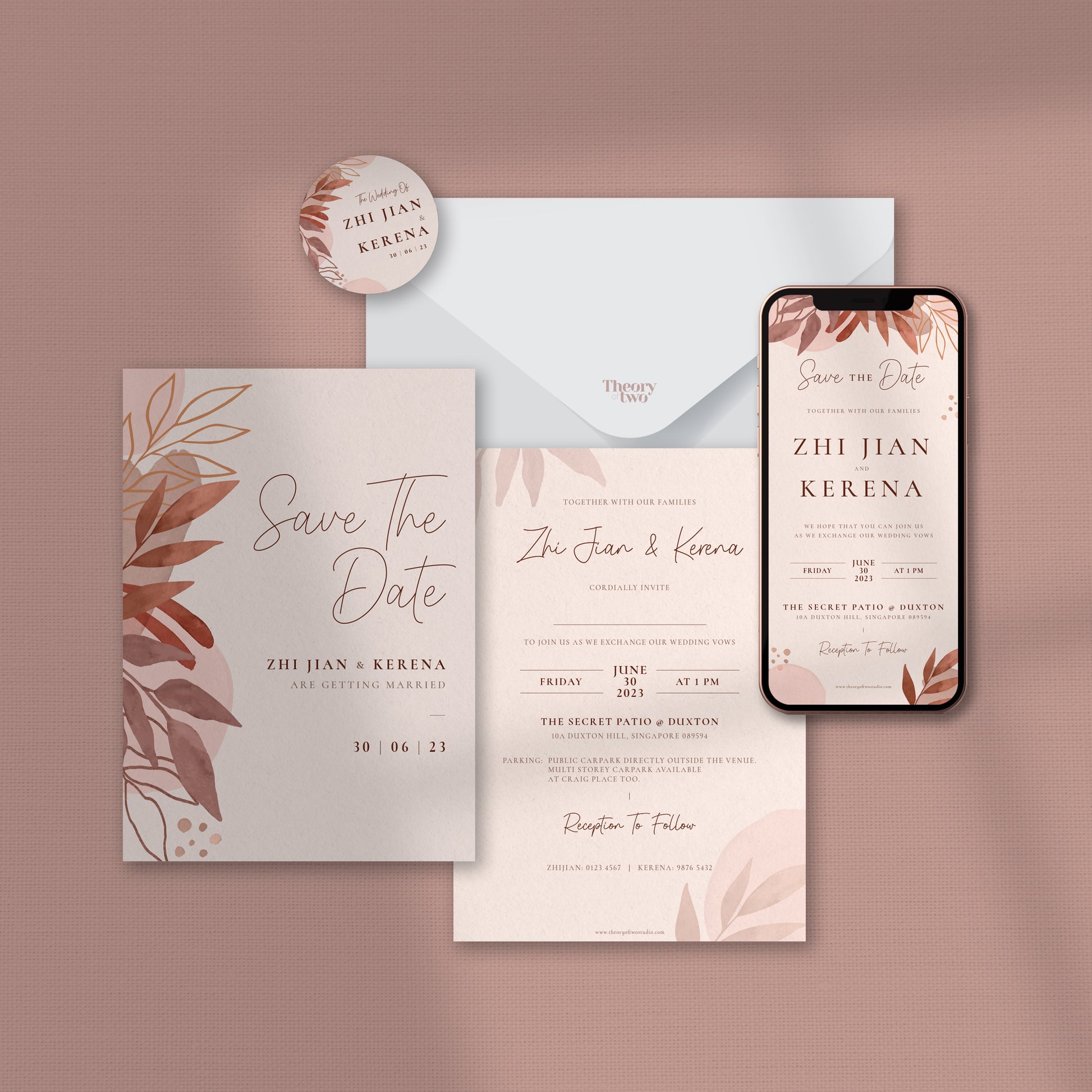 NEW!!! EARTHY FLOWER WEDDING INVITATION