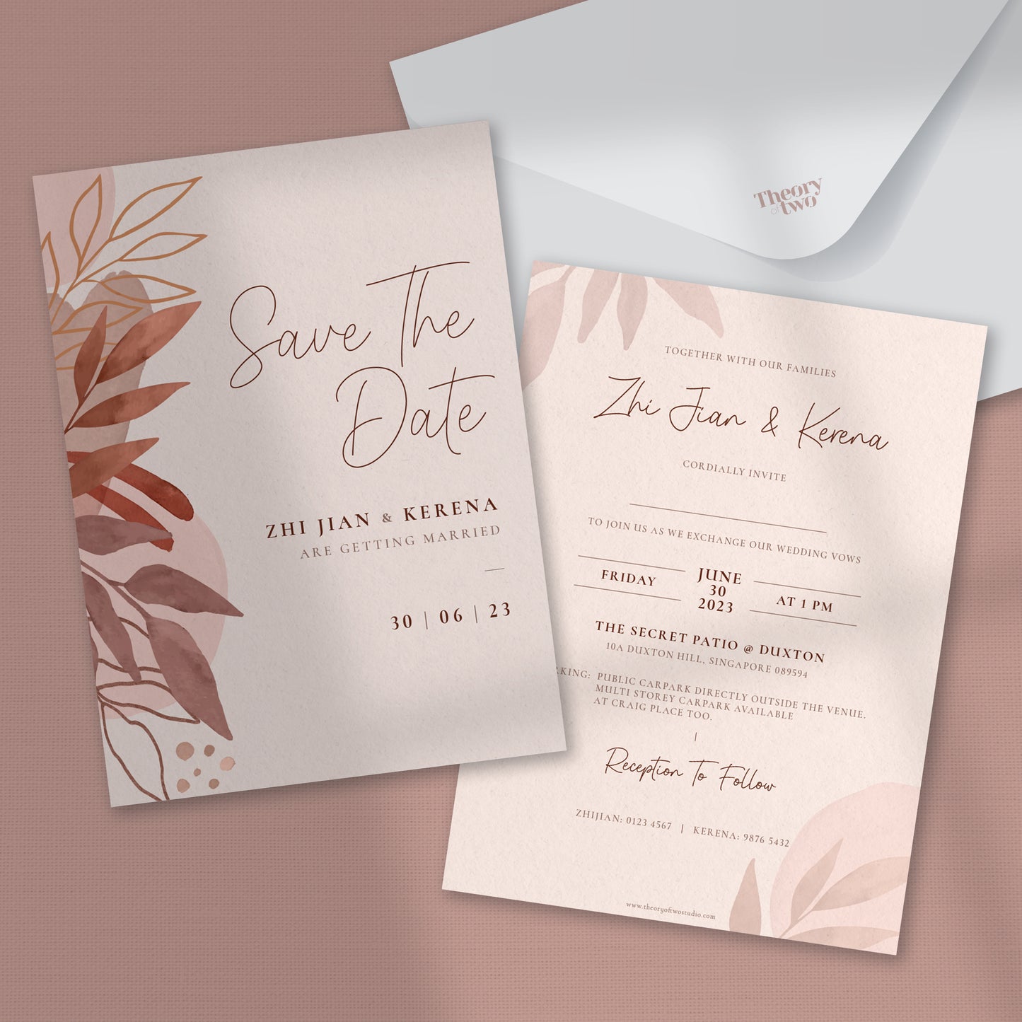 NEW!!! EARTHY FLOWER WEDDING INVITATION