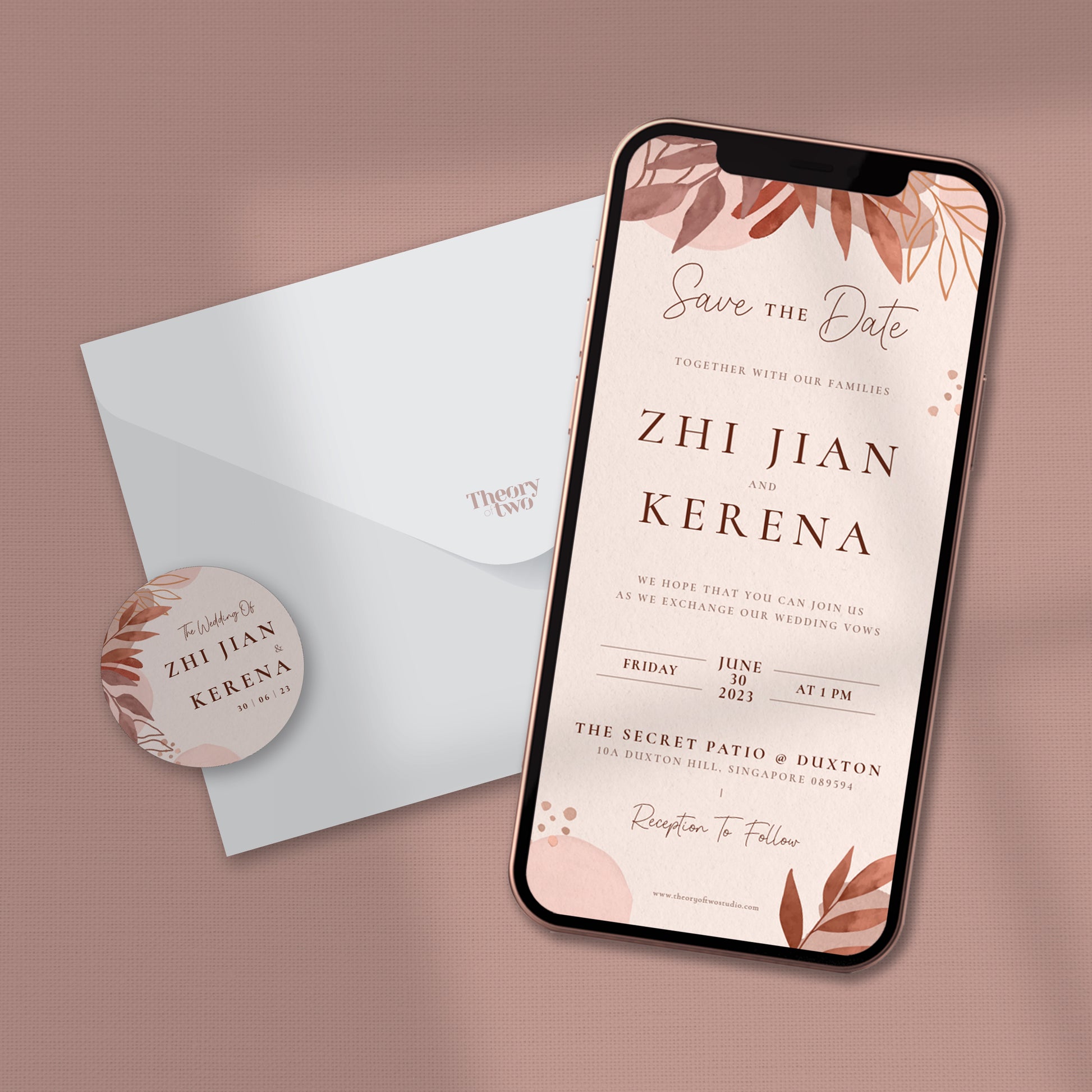 NEW!!! EARTHY FLOWER WEDDING INVITATION