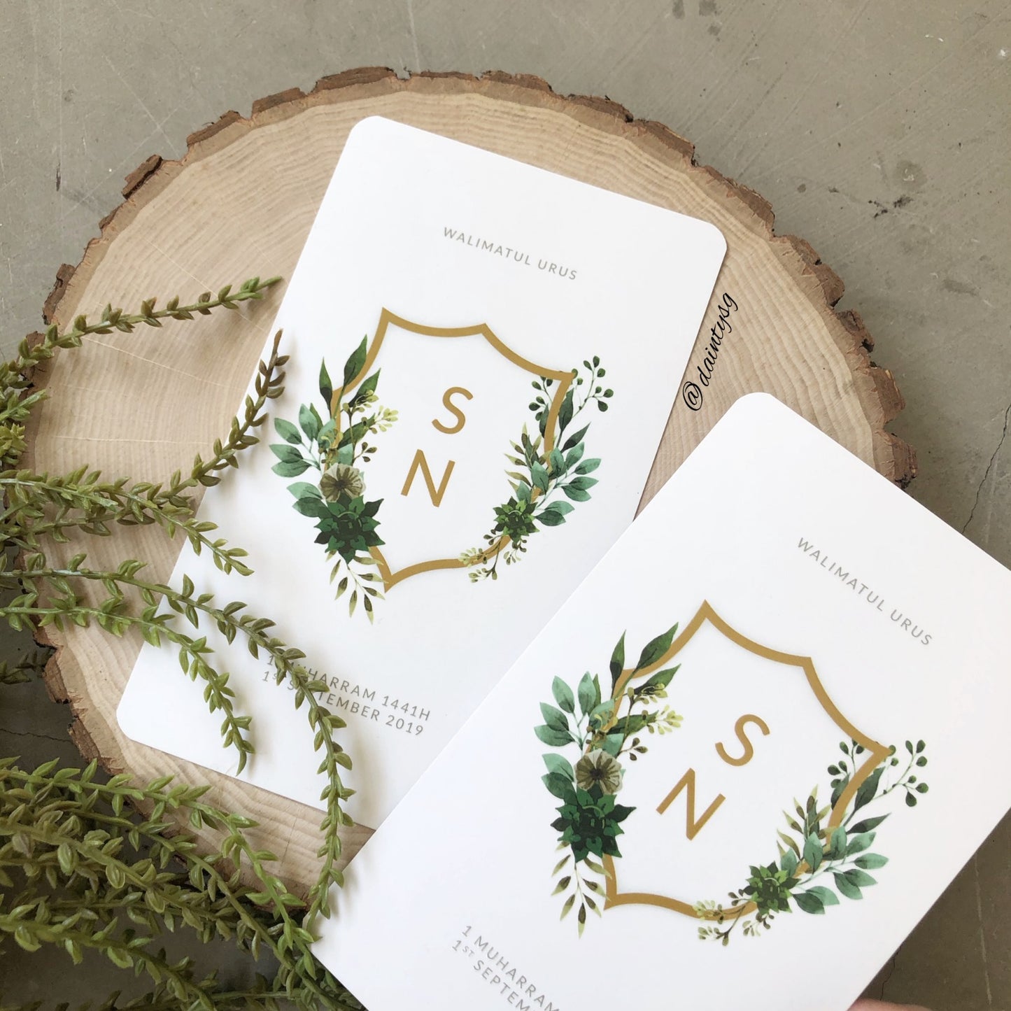 Elegant Shield Blush Wedding Invitations | Kad Kahwin Singapore