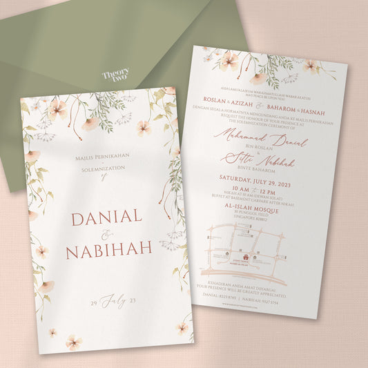 NEW!!! HERBS & WILD FLOWERS WEDDING INVITATION